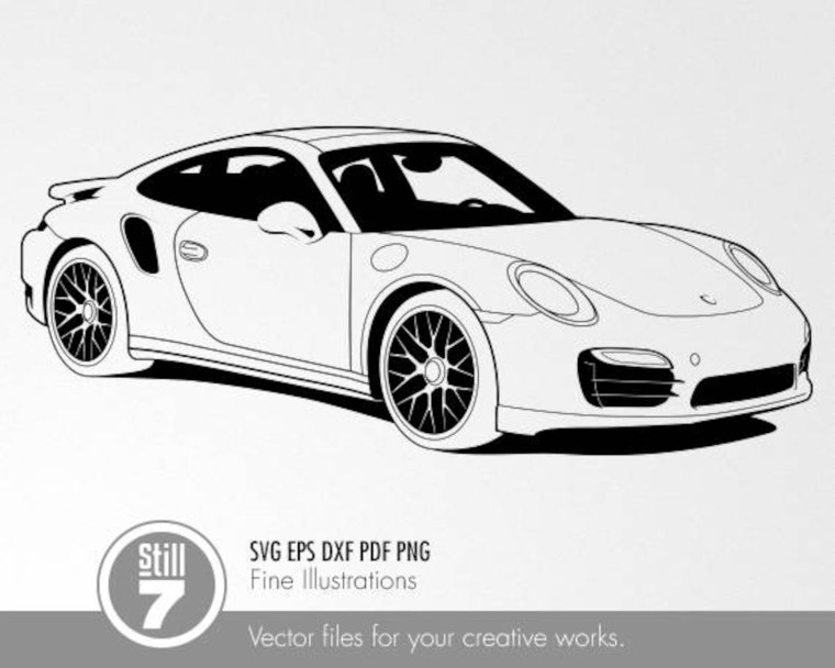 Porsche 911 Turbo s нарисовать