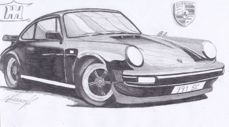 Porsche 911 карандашом