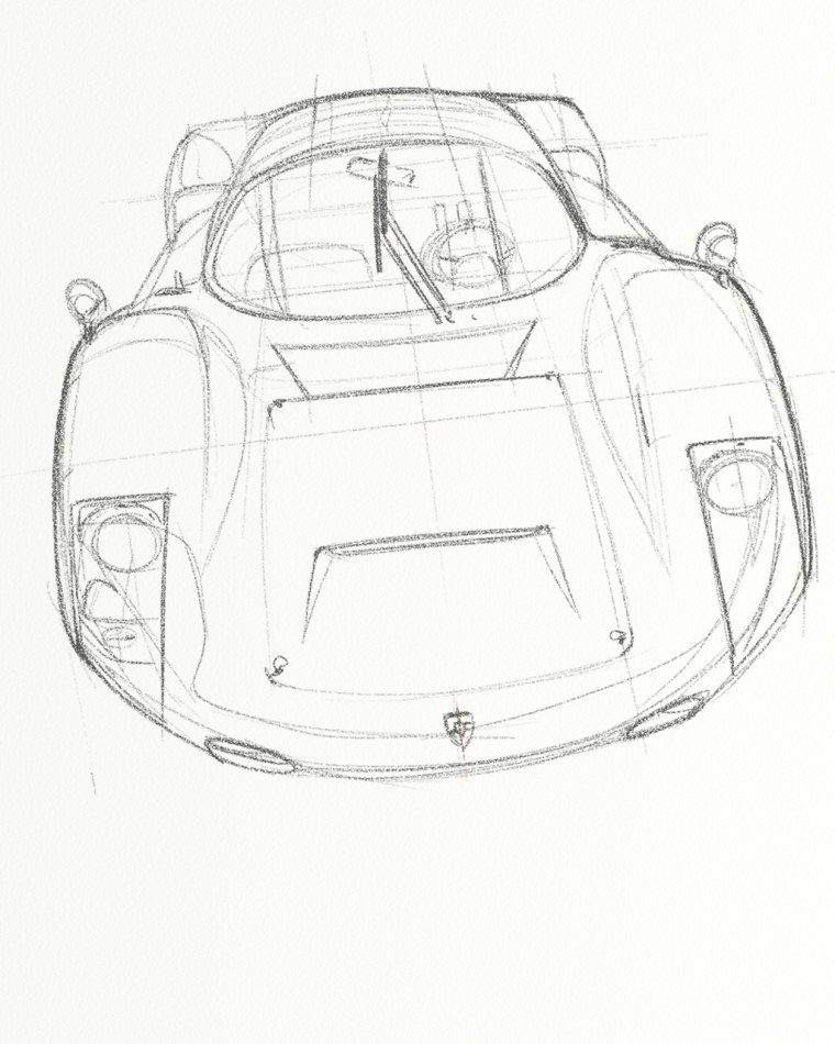 Эскиз карандашом Порша