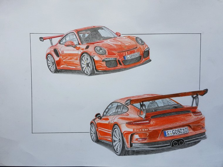 Porsche 911 gt3 RS drawing