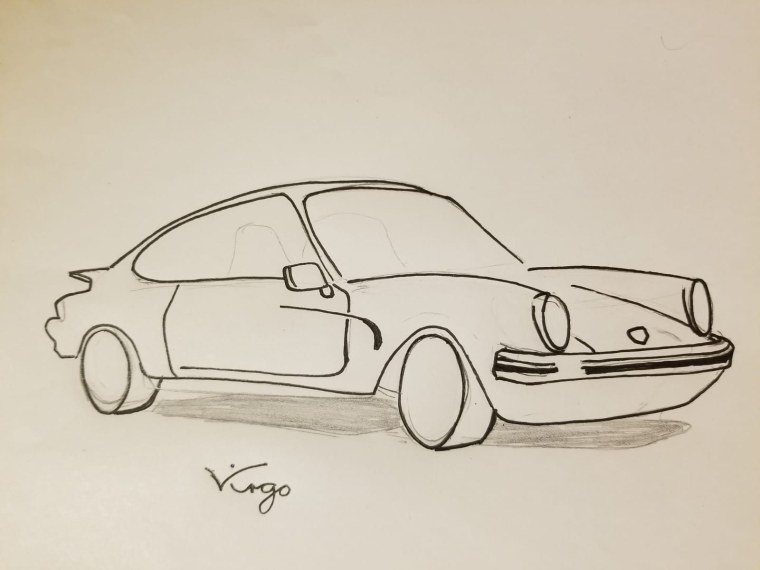 Porsche drawing easy