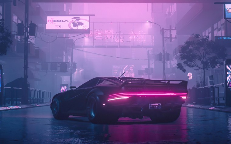 Cyberpunk 2077 неон противогаз
