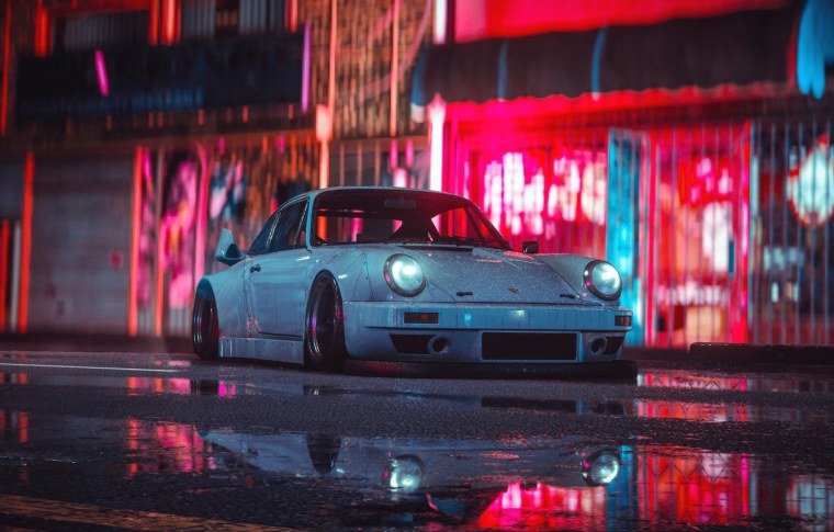 Порше 911 RWB Retro неон