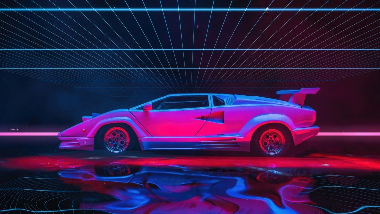 Lamborghini Countach ретровейв