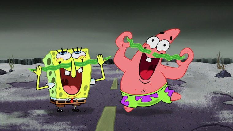 Губка Боб и Патрик с усами