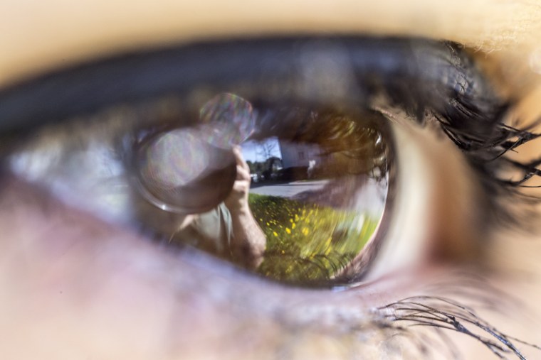 Глаз Макросъемка отражение