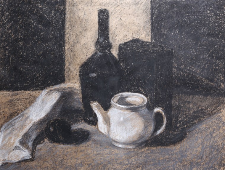 Черно белая живопись натюрморт