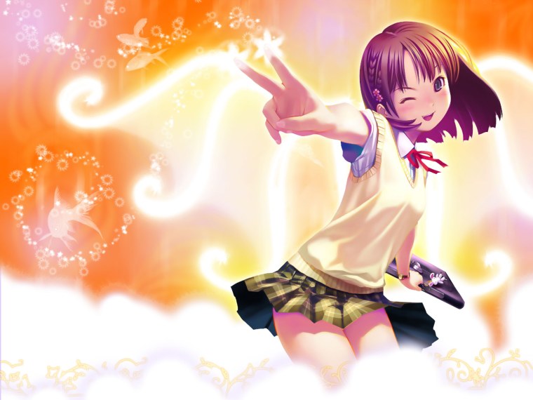 Аниме девочка радуется