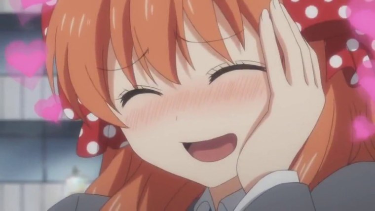 Смущенная улыбка аниме