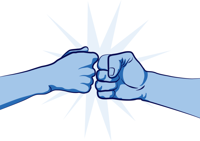 Знак приветствия кулаками