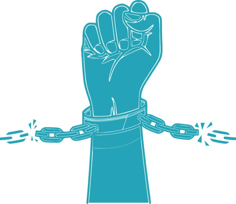 Кулак в цепях вектор