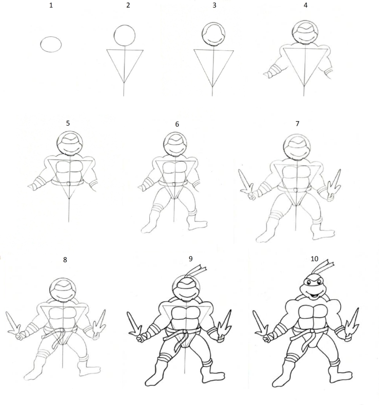 Раскраска Черепашки ниндзя Донателло
