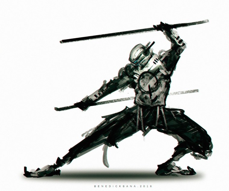 Раскраска ниндзя Самурай