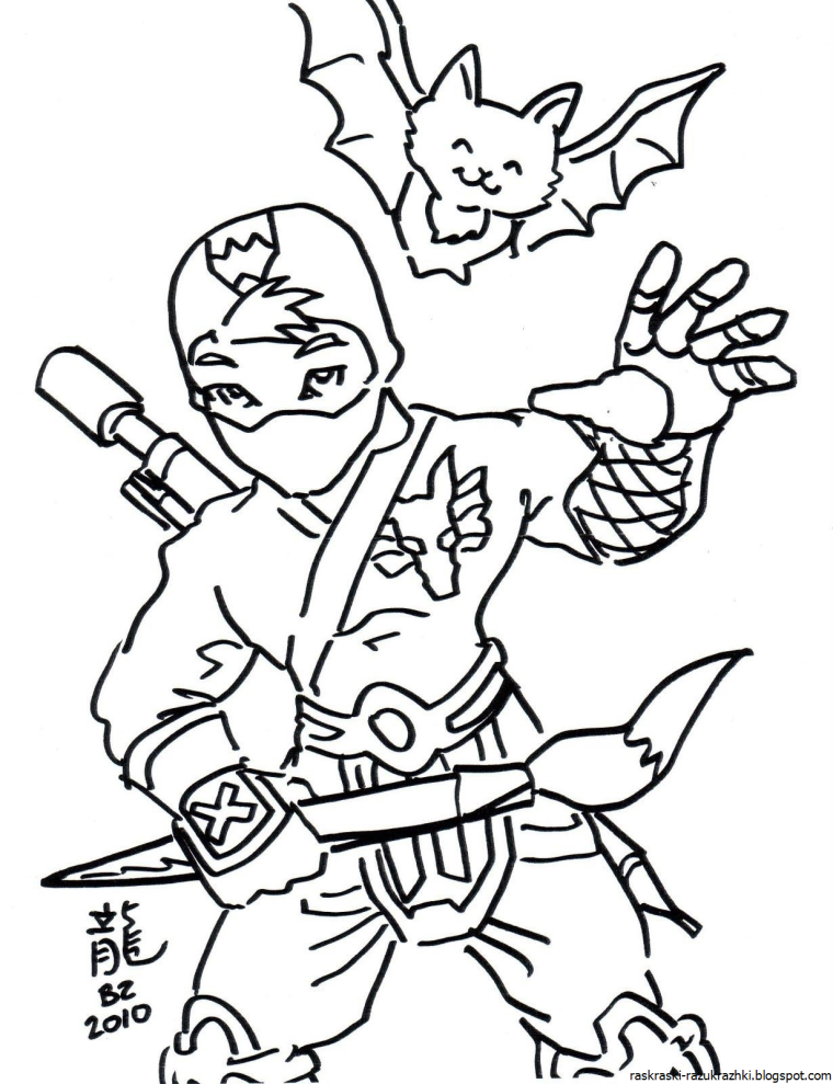 Разукрашка Черепашки ниндзя Рафаэль