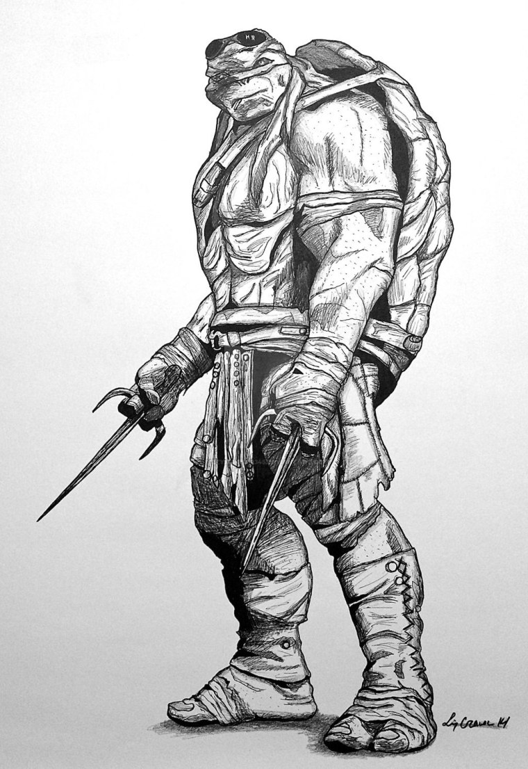 Раскраска Черепашки ниндзя Микеланджело