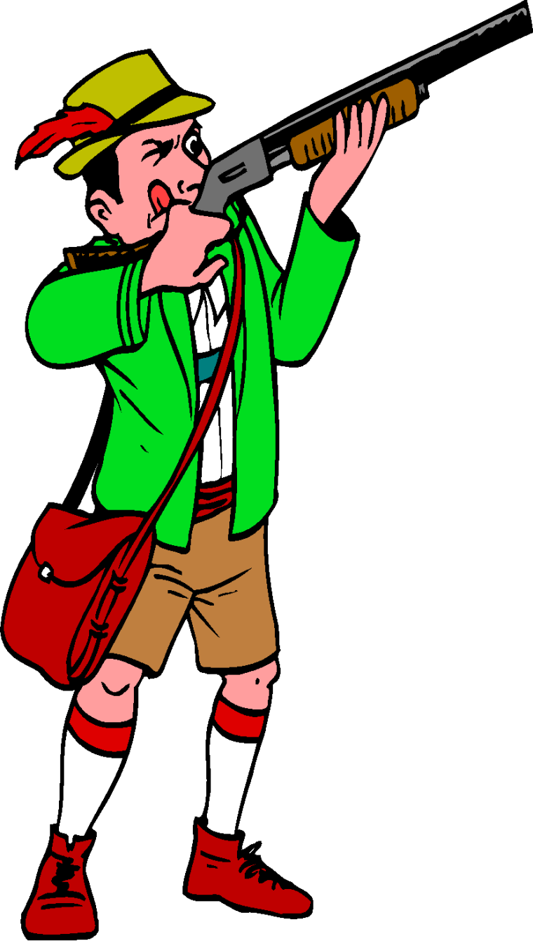 Охотник с ружьем мультяшный