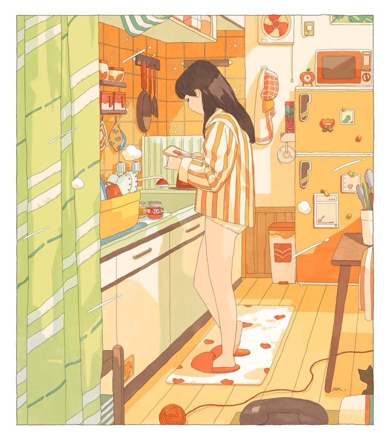 Мультяшные девушки в шапке