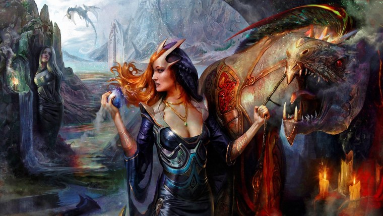 Красивые девушки с драконами