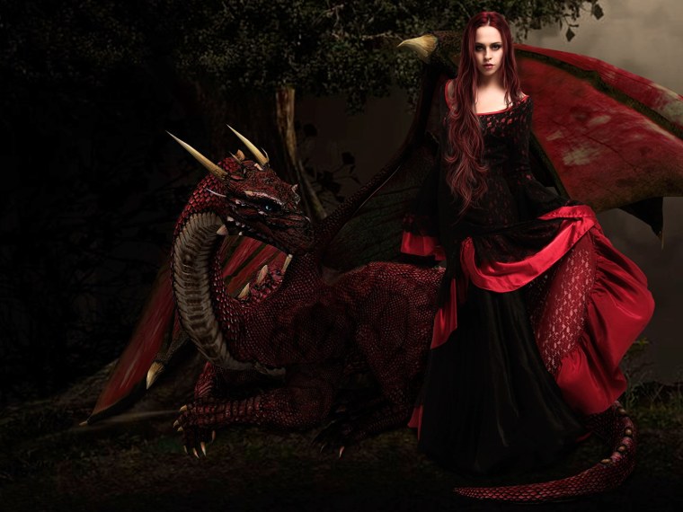 Девушка дракон арт