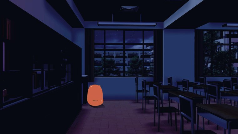 Тёмный школьный коридор гача