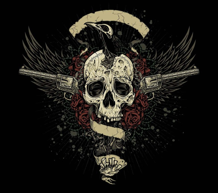 Череп на зеленом фоне