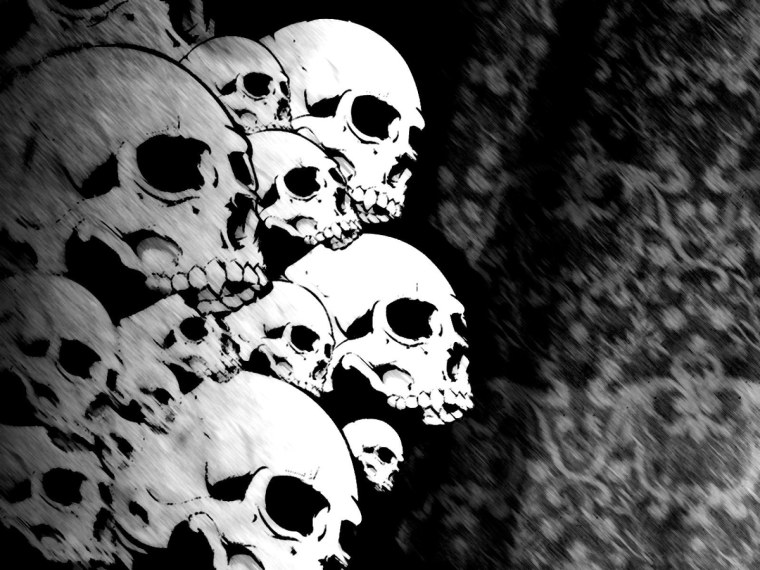 Скелет на черном фоне