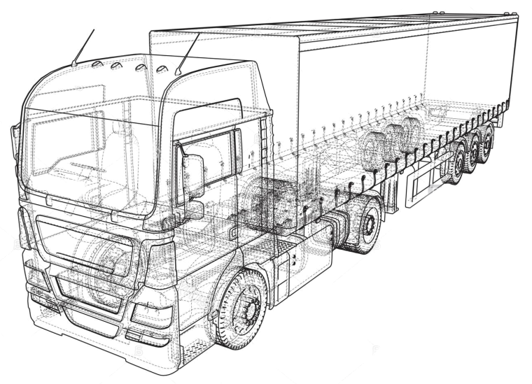 Графический рисунок грузового автомобиля