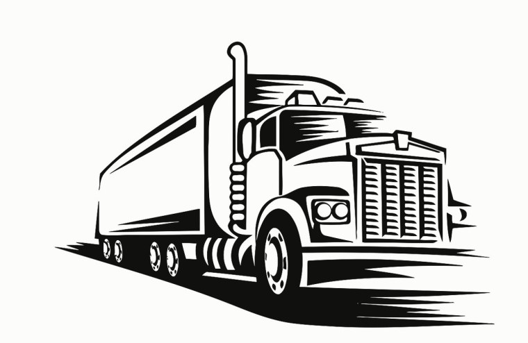 Грузовик черно белый