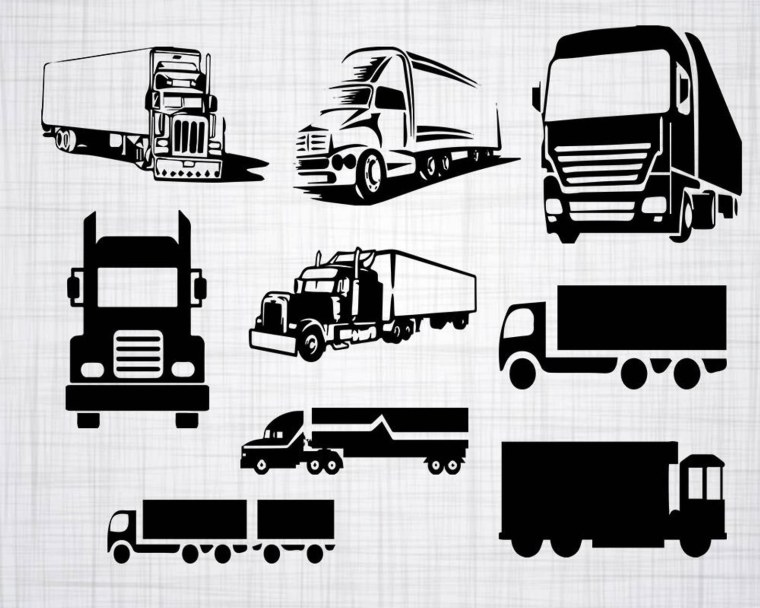 Грузовик вид спереди вектор