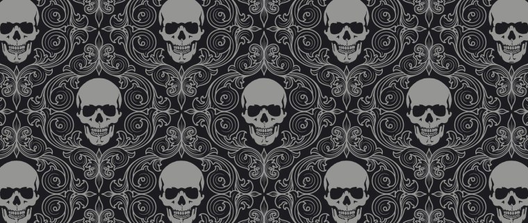 Злой череп на черном фоне