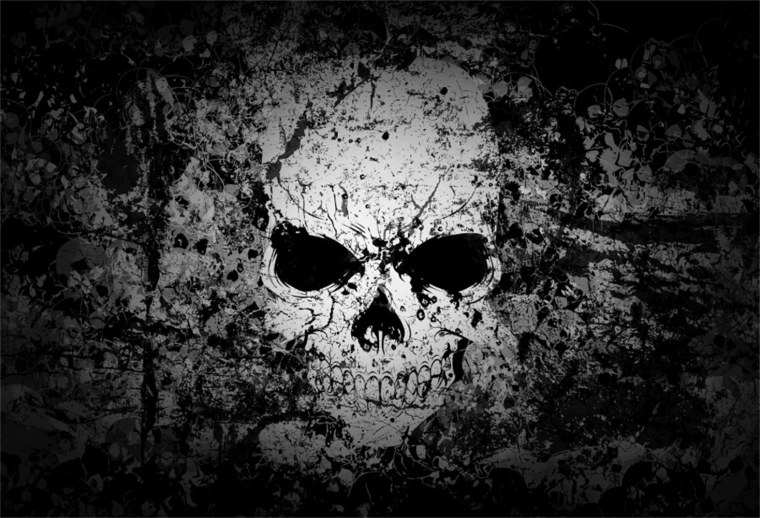 Череп на черном фоне
