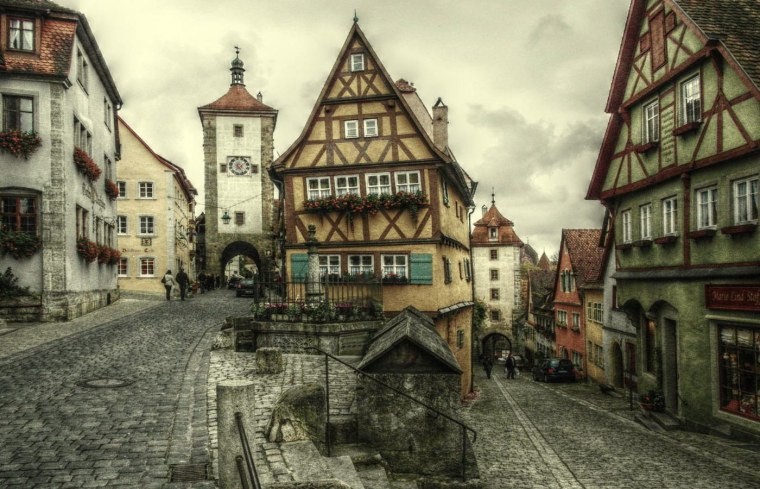 Узкие улочки средневековой Германии Ротенбург