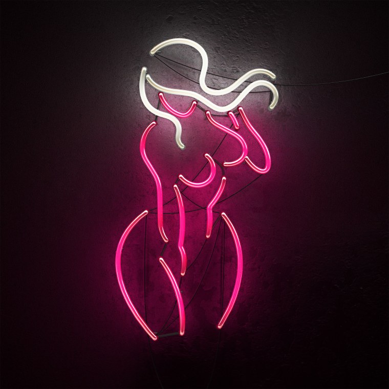 Неоновая вывеска девушка