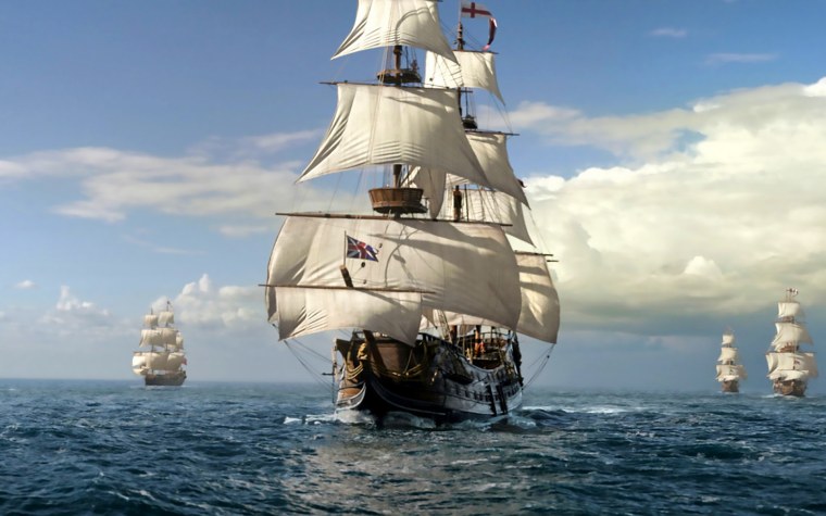 Старинный корабль с парусом