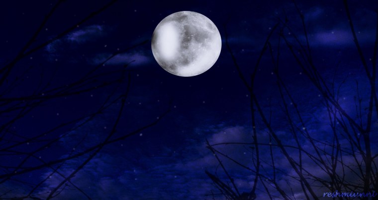 Темная ночь с луной