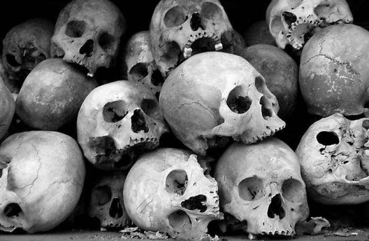 Череп на черном фоне