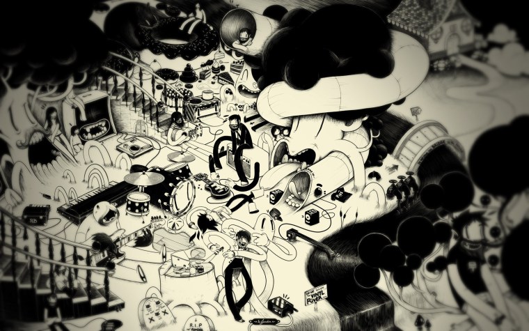 Черно белый интерьер