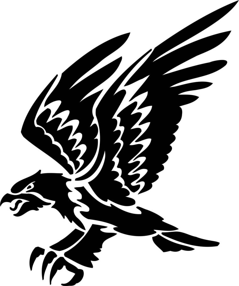 Орел черно белый вектор