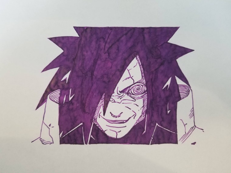 Рисовать Мадару поэтапно