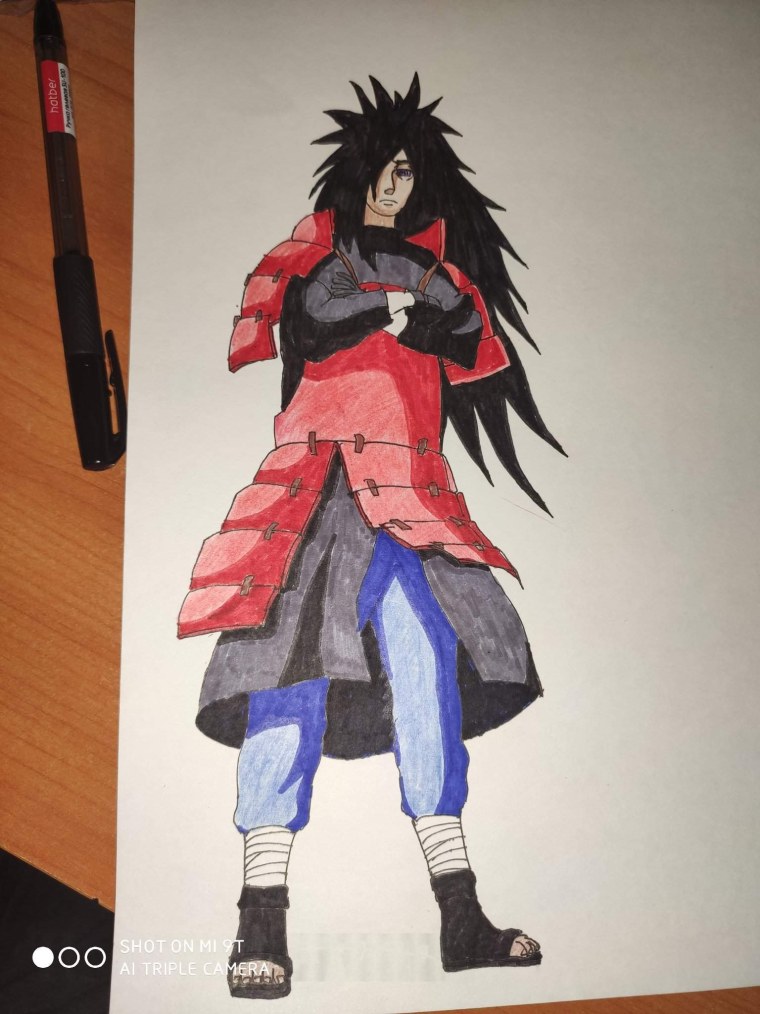 Раскраска аниме Наруто Мадара