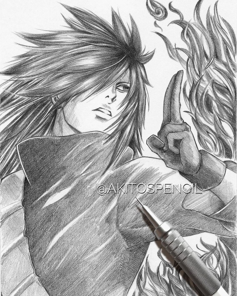 Раскраска аниме Наруто Мадара