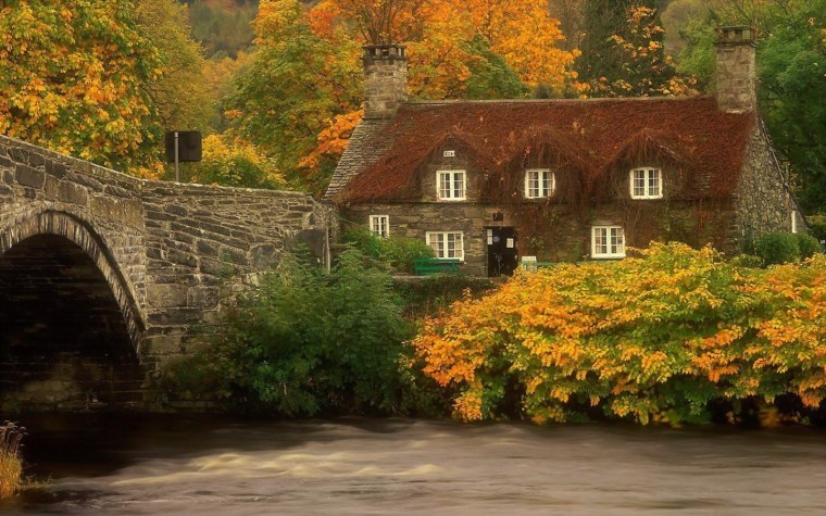 Йоркшир Англия домик осень