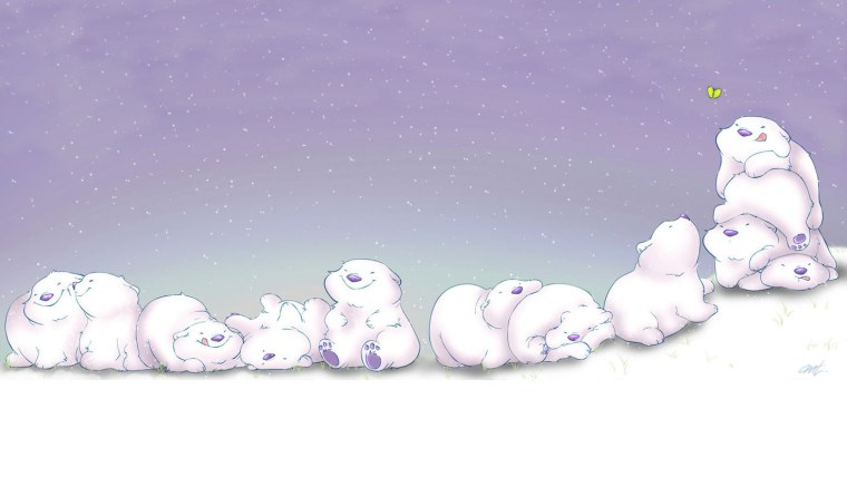 Новогодний белый медведь