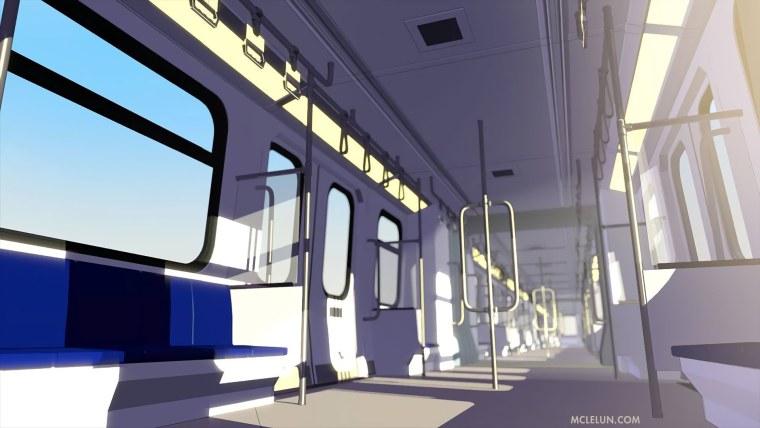 Вагон поезда аниме