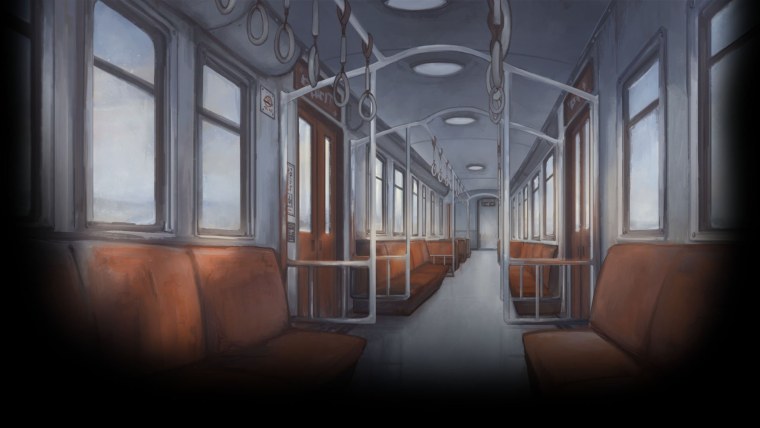 Вагон поезда аниме без людей