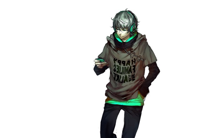 Аниме парень в толстовке