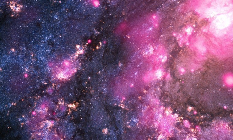 Звездное небо розовое