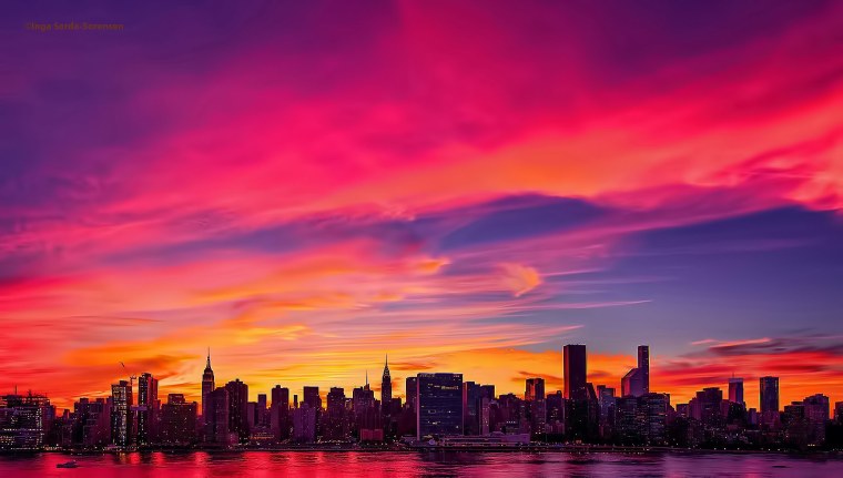 Закат в городе