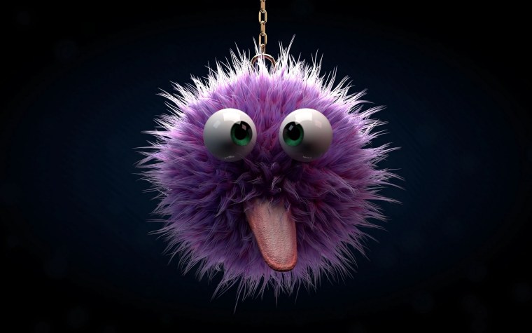 Пушистый шарик с глазками