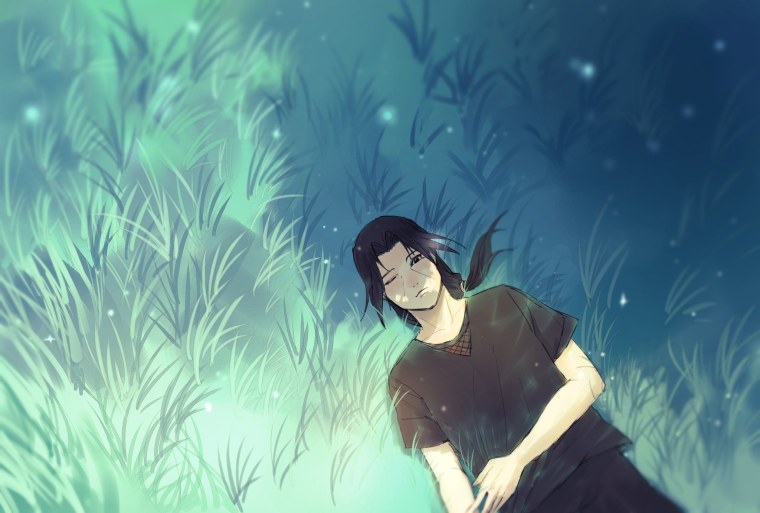 Шаринган на зеленом фоне